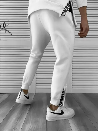 Trening barbati slim fit alb Pantaloni + Hanorac k011 X13